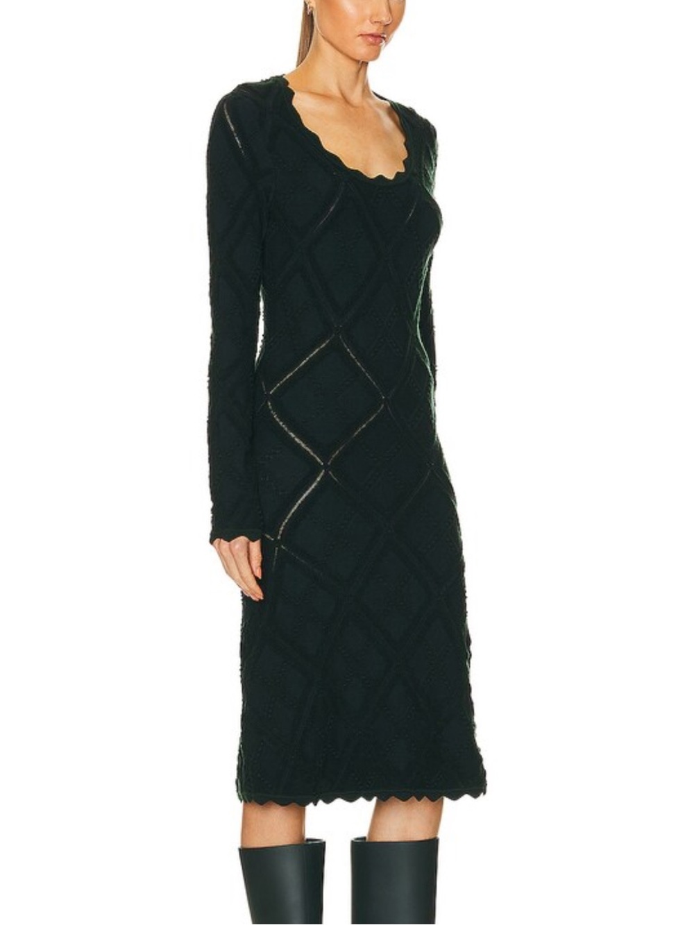 NWT Burberry Aran Wool Long-Sleeve Knitted Dress Size XS - Picture 3 of 15